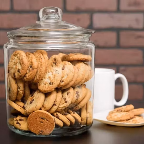 1L 2L 4L 6L Wholesale Glass Storage Biscuits Cookie Jar with Airtight Lids
