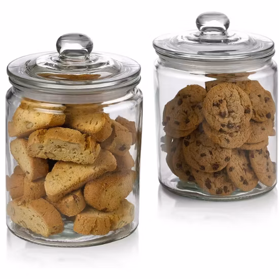 1L 2L 4L 6L Wholesale Glass Storage Biscuits Cookie Jar with Airtight Lids