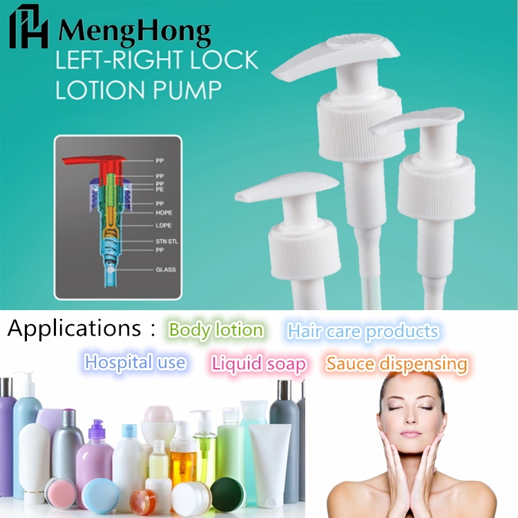 Dispenser Cosmetic Plastic Lotion Pump with Bamboo for Bottle